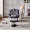 Swivel Leisure chair lounge chair velvet grey color