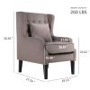 Vanbow.Modern chair with backrest; Bedroom; Living room; Reading chair(Brown)