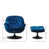 Swivel Leisure chair lounge chair velvet blue color