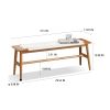 Design Natural Oak Wood Dining Bench Bed Bench for Dining Room; Bedroom; Bathroom (White)