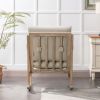 Solid Wood Rocking Chair; Linen Fabric Upholstered Comfy Accent Chair for Porch; Garden Patio; Balcony; Living Room and Bedroom; Beige