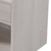 Modern Style Manufactured Wood One-Drawer Nightstand Side Table with Solid Wood Legs; Stone Gray