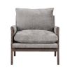 Mid-Century Modern Velvet Accent Chair; Leisure Chair with Solid Wood and Thick Seat Cushion for Living Room; Bedroom; Studio; Grey