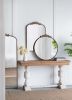 30x32" Classic Design Mirror with Round Shape and Baroque Inspired Frame for Bathroom, Entryway Console Lean Against Wall