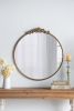 30x32" Classic Design Mirror with Round Shape and Baroque Inspired Frame for Bathroom, Entryway Console Lean Against Wall