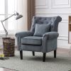 Vanbow.High elastic shaped Modern chair with backrest; Bedroom; Living room; Reading chair (blue)