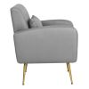 Vanbow.Technology cloth Simple and Fashionable Metal Foot single back Chair; Suitable for Bedroom; Living room and Office(Dark Gray+Technology cloth)