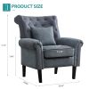 Vanbow.High elastic shaped Modern chair with backrest; Bedroom; Living room; Reading chair (blue)