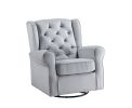 Zeger Swivel Chair w/Glider ; Gray Fabric LV00924