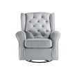 Zeger Swivel Chair w/Glider ; Gray Fabric LV00924