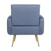 Vanbow.Technology cloth Simple and Fashionable Metal Foot single back Chair; Suitable for Bedroom; Living room and Office(Blue+Technology cloth)