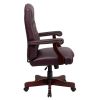 Martha Washington Burgundy Leather Executive Swivel Chair with Arms