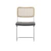 Set of 4; Leather Dining Chair with High-Density Sponge; Rattan Chair for Dining room; Living room; Bedroom; Gray