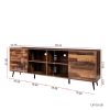 TV Stands 2 side cabinets & 1 shelf Large Storage Cabinet for Living Room Bedroom; Walnut