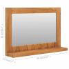 Wall Mirror with Shelf 23.6"x4.7"x15.7" Solid Teak Wood