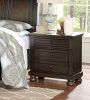 Transitional Design Nightstand Grayish Brown Finish Two Dovetail Drawers Bun Feet Wooden Furniture