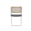 Set of 4; Leather Dining Chair with High-Density Sponge; Rattan Chair for Dining room; Living room; Bedroom; Gray