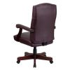 Martha Washington Burgundy Leather Executive Swivel Chair with Arms