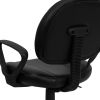 Mid-Back Black Leather Ergonomic Task Chair with Arms [BT-688-BK-A-GG]