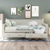 Twin Size Wooden Modern and Rustic Casual Style Daybed; Cream White(New)