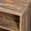 Particleboard TV stand with storage cabinet; Antique Espresso