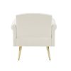 OFF WHITE velvet armchair with metal legs