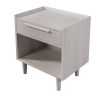 Modern Style Manufactured Wood One-Drawer Nightstand Side Table with Solid Wood Legs; Stone Gray