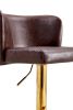 Swivel Barstools Adjusatble Seat Height, Modern PU Upholstered Bar Stools with the whole Back Tufted, for Home Pub and Kitchen Island BROWN, Set of 2