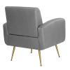 Vanbow.Technology cloth Simple and Fashionable Metal Foot single back Chair; Suitable for Bedroom; Living room and Office(Dark Gray+Technology cloth)