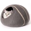 Cat Cave Bed -Handmade Wool Cat Bed Cave with Mouse Toy