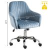 New -Modern home office leisure chair with adjustable velvet height and adjustable casters (LIGHTBLUE)