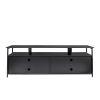 80-inchTV cabinet Stands Wood Grain Large Storage Cabinet for Living Room Bedroom; Black