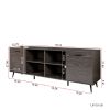 TV Stands 2 side cabinets & 1 shelf Large Storage Cabinet for Living Room Bedroom; Antique Gray