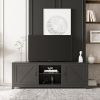 MDF TV stand with storage cabinet; Black