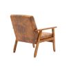 Leisure Chair with Solid Wood Armrest and Feet; Mid-Century Modern Accent chair; for Living Room Bedroom Studio chair