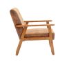 Leisure Chair with Solid Wood Armrest and Feet; Mid-Century Modern Accent chair; for Living Room Bedroom Studio chair