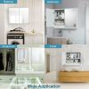 Wall Mounted Bathroom Cabinet Double Mirror Door Shelf