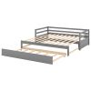 Twin or Double Twin Daybed with Trundle; Gray