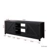 MDF TV stand with storage cabinet; Black