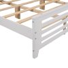 Platform bed with horizontal strip hollow shape; King size; white (New)