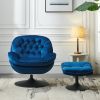 Swivel Leisure chair lounge chair velvet blue color