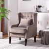 Vanbow.Modern chair with backrest; Bedroom; Living room; Reading chair(Brown)