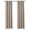 Blackout Curtains with Rings 2 pcs Beige 54"x63" Fabric