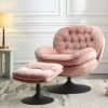 Swivel Leisure chair lounge chair velvet pink color