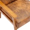 Leisure Chair with Solid Wood Armrest and Feet; Mid-Century Modern Accent chair; for Living Room Bedroom Studio chair