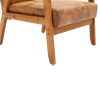 Leisure Chair with Solid Wood Armrest and Feet; Mid-Century Modern Accent chair; for Living Room Bedroom Studio chair