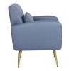 Vanbow.Technology cloth Simple and Fashionable Metal Foot single back Chair; Suitable for Bedroom; Living room and Office(Blue+Technology cloth)