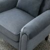 Vanbow.High elastic shaped Modern chair with backrest; Bedroom; Living room; Reading chair (blue)