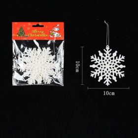 Plastic White Snowflake String Window Christmas Party Place Pendant (Option: 169NO)