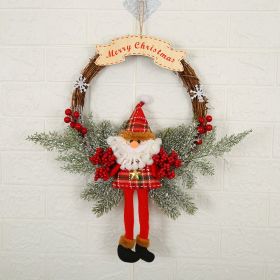 Christmas Decorations WreathWindow Arrangement Door Hanging (Option: Large old man)